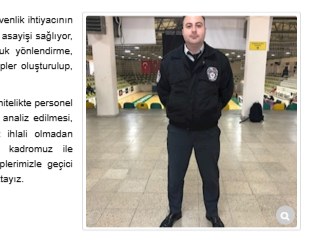Organizasyon alanında özel güvenlik personeli