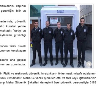 Turizm tesisi girişinde özel güvenlik ekibi